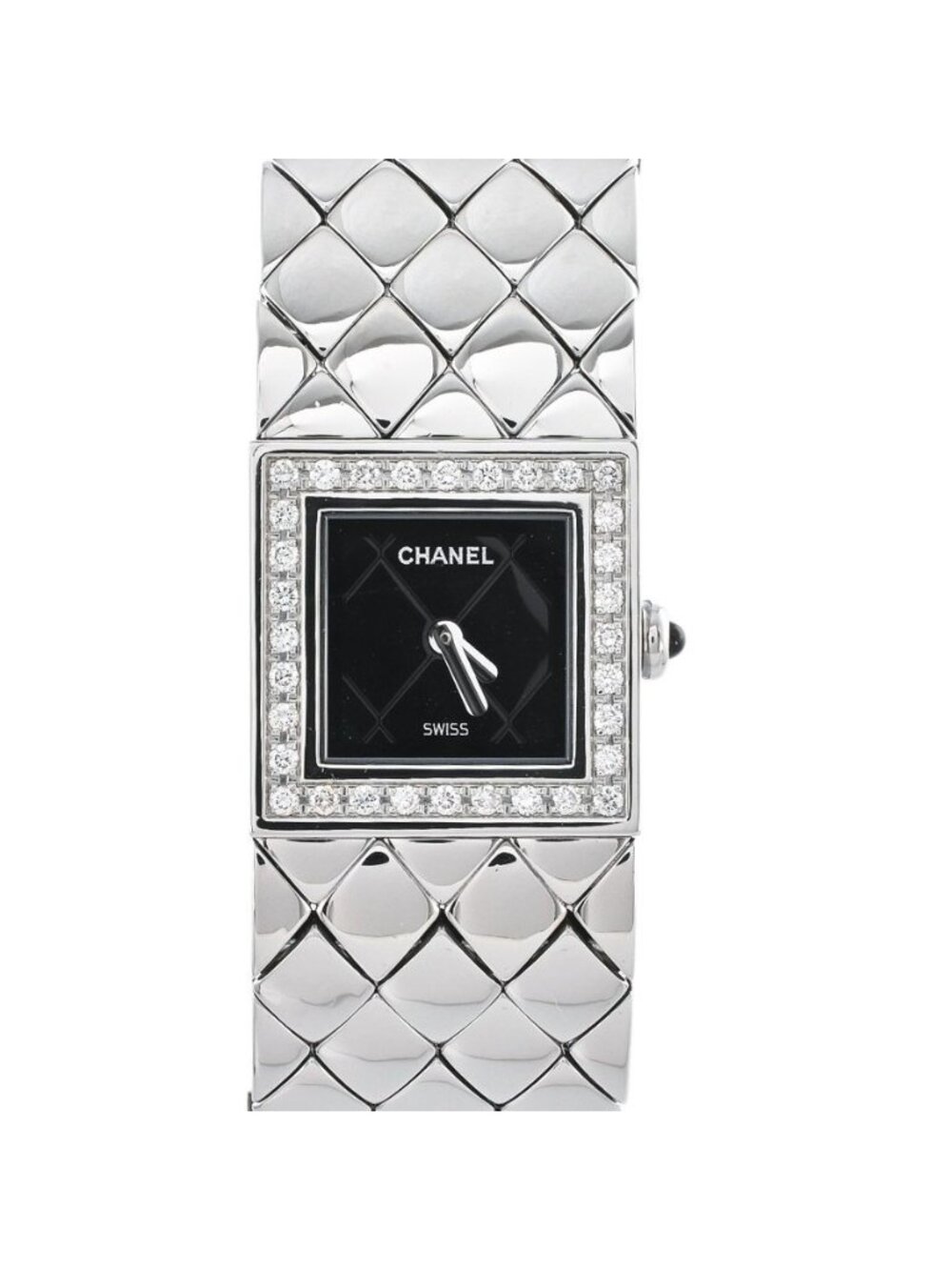 Chanel Watch Quilted Silver